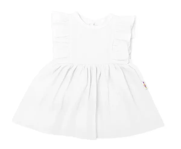 Baby Nellys Lehké mušelínové šatičky pro holčičky, bílé vel.   104