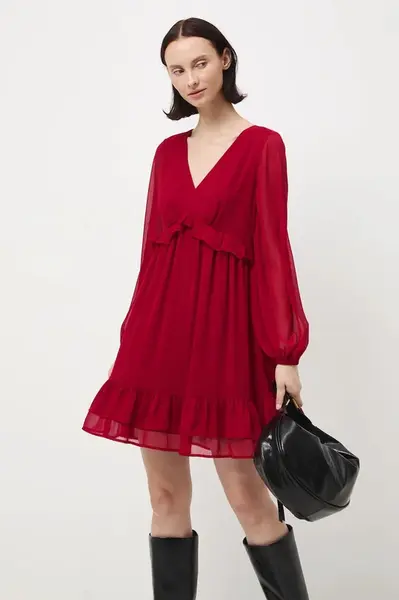 Šaty Medicine červená barva, mini