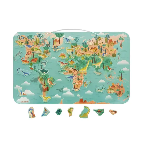 Magnetická mapa sveta - éra dinosaurov - 50 ks