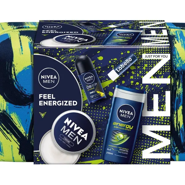 Nivea Men Bag Feel Energized 2024 dárková sada pro muže 4 ks