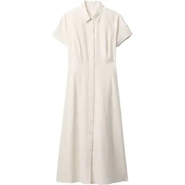 GAP SS SHIRTDRESS MAXI Dámske šaty, biela, veľkosť