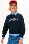 Dětský bavlněný svetr Tommy Hilfiger tmavomodrá barva, KG0KG08921