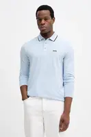 Bavlněné tričko s dlouhým rukávem BOSS Green Plisy