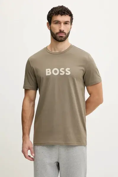 Bavlněné tričko BOSS T-Shirt RN černá barva, 50491706