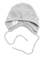 Baby Nellys Pletená čepička bonetka Boy, šedá, 68/74