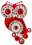 Sovičky Malá soví brož červená II.