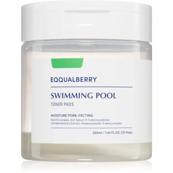 EQQUALBERRY Swimming Pool Toner Pads exfoliačné vankúšiky s hydratačným účinkom 70 ks