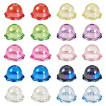 40Pcs 10 Colors UV Plating Acrylic Bead Caps
