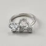 Brass Micro Pave Cubic Zirconia Cuff Rings for Women