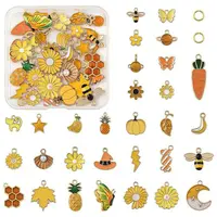 30Pcs Alloy Enamel Pendants