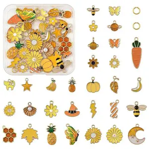30Pcs Alloy Enamel Pendants