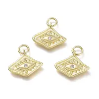 Brass Micro Pave Cubic Zirconia Pendants