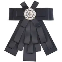 Bowknot Tie Polyester Rhinestone Brooches