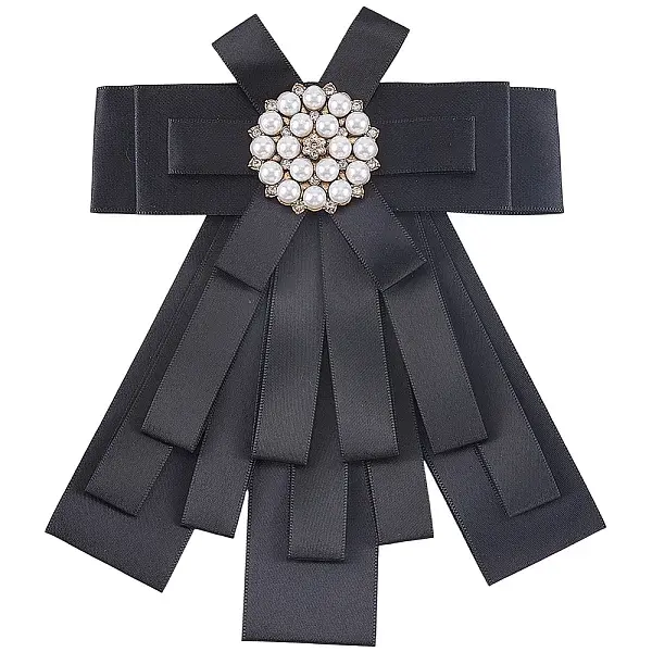 Bowknot Tie Polyester Rhinestone Brooches