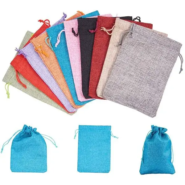 Burlap Packing Pouches Drawstring Bags