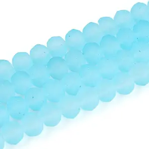Baking Paint Frosted Glass Beads Strands