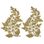 2Pcs Flower Polyester Organza Cloth Patches