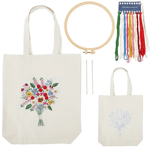 1 Set DIY Tote Bag Embroidery Kit