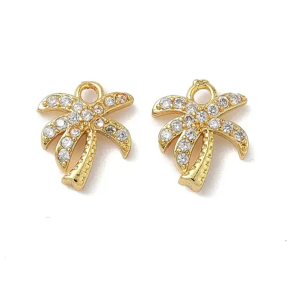 Brass Micro Pave Cubic Zirconia Charms