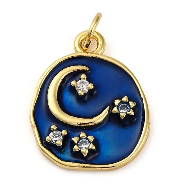 Brass Micro Pave Cubic Zirconia Pendants