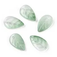 Baking Painted Transparent Glass Petal Beads
