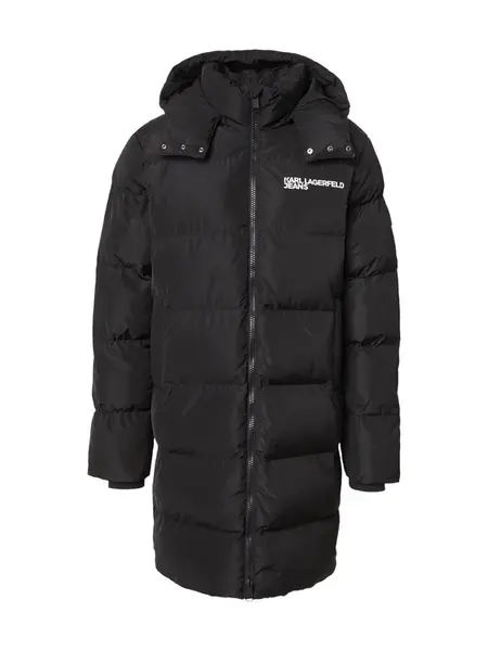 KARL LAGERFELD JEANS Zimná parka  čierna / biela
