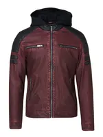 KOROSHI Prechodná bunda  vínovo červená / čierna