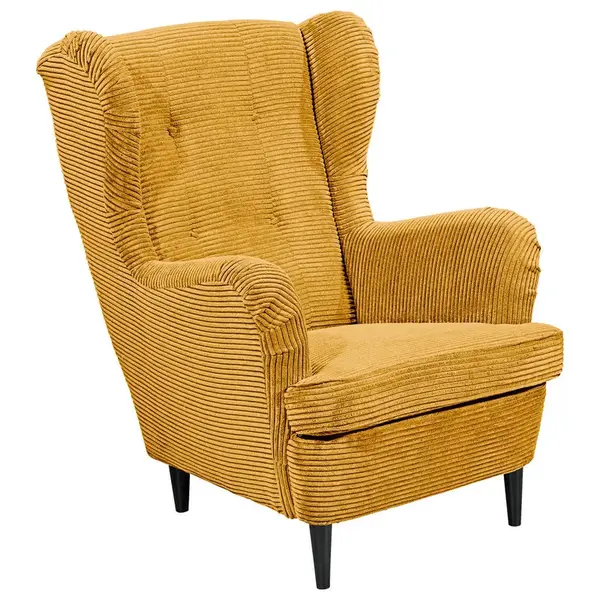 MID.YOU KŘESLO UŠÁK, textil, žlutá