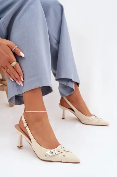 Dámské sandály na podpatku Parina béžové