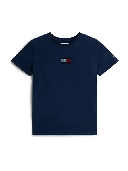 TOMMY HILFIGER Tričko  námornícka modrá / rubínová / strieborná