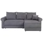 Carryhome ROHOVÁ SEDAČKA, dřevo, kov, textil, tmavě šedá