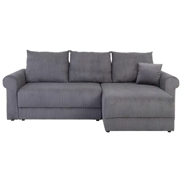 Carryhome ROHOVÁ SEDAČKA, dřevo, kov, textil, tmavě šedá