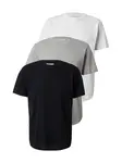 WRANGLER Tričko  sivá melírovaná / čierna / biela