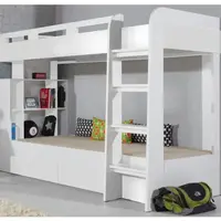 Dvoupatrová postel se zásuvkami Terrano 90x200 cm, bílá