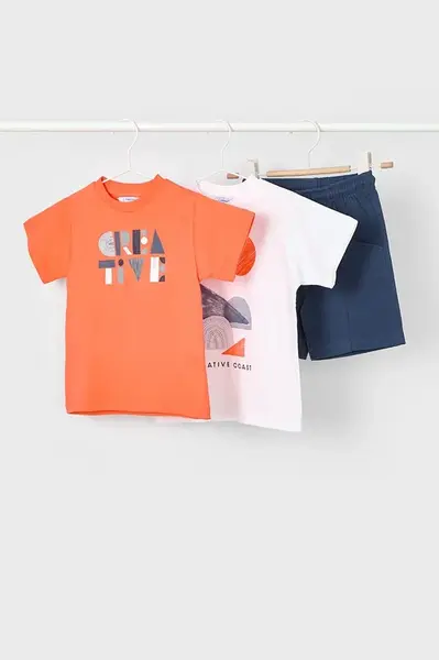 Dětská bavlněná souprava Mayoral oranžová barva, 3602