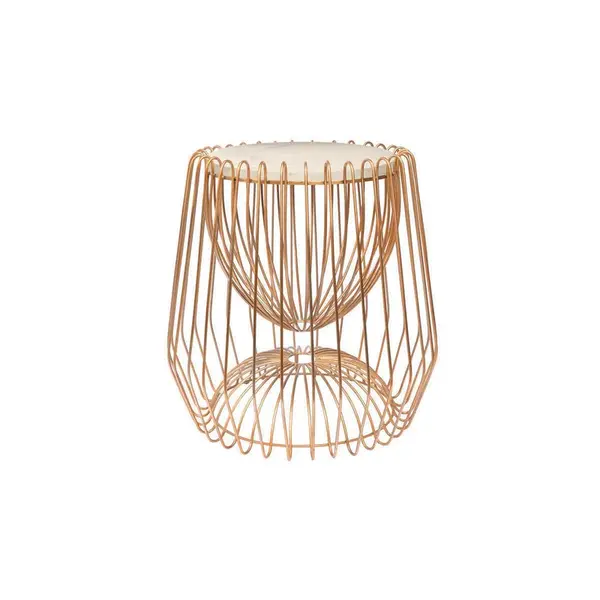 ODKLÁDACÍ STOLEK, bílá, barvy mosazi