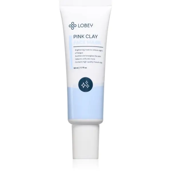 Lobey Pink Clay rozjasňujúca maska pre zjednotenie farebného tónu pleti 50 ml