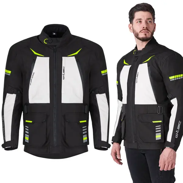 Moto bunda W-TEC Warao černá-fluo XL