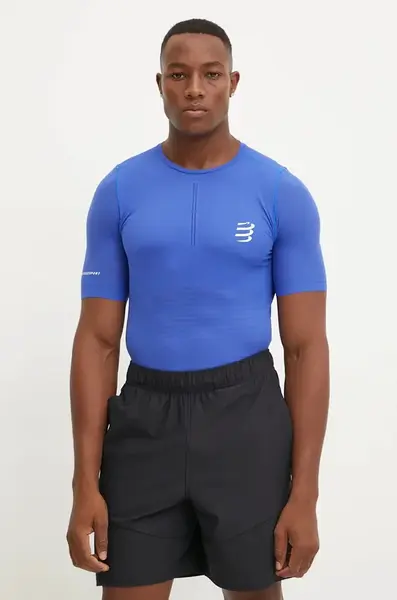 Běžecké tričko Compressport Pro Racing modrá barva, ATSM3615