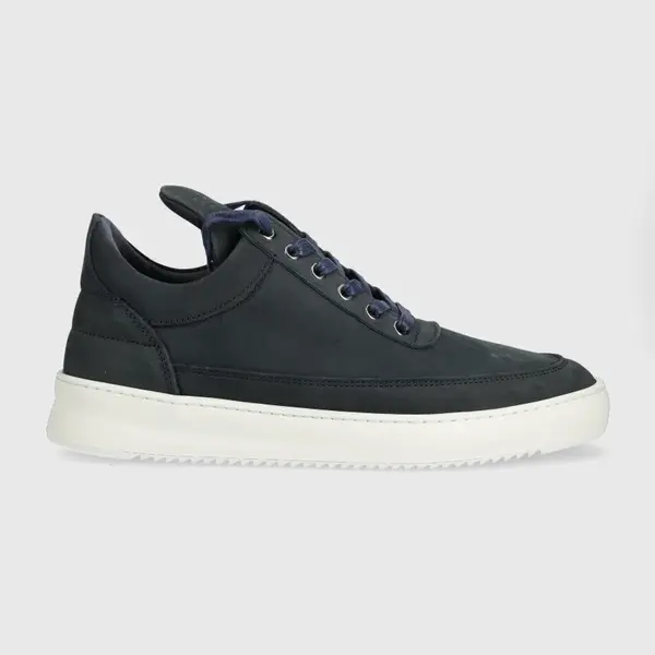 Semišové tenisky Filling Pieces Low Top Ripple Nubuck tmavomodrá barva, 25122842001