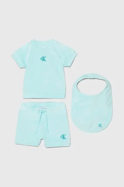 Kojenecká sada Calvin Klein Jeans tyrkysová barva