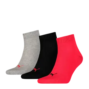 Puma unisex quarter plain 3p socks 35/38