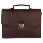 Pánska kožená aktovka Burkely Dean - tmavo hnedá