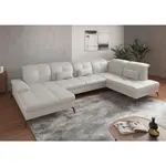 Sit & More SEDACÍ SOUPRAVA, textil, kůže, bílá