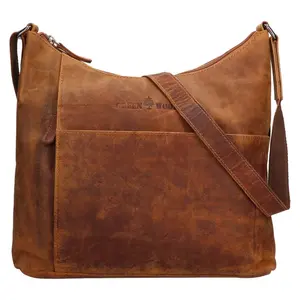 Dámska kožená kabelka Greenwood Denis - svetlo hnedá