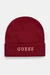 Čepice Guess vínová barva, z husté pleteniny, AW5189 POL01