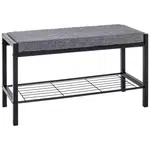 XXXL LAVICE S BOTNÍKEM, šedá, černá, 80/48/32 cm