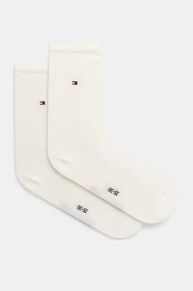 Ponožky s příměsí hedvábí Tommy Hilfiger béžová barva, 701228796