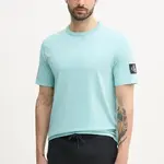 Bavlněné tričko Calvin Klein Jeans modrá barva, J30J323484