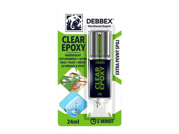 Lepidlo DEBBEX CLEAR EPOXY rychletuhnoucí 24ml - expirace 09/2025